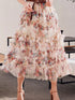 FLORAL RUFFLED MESH SKIRT